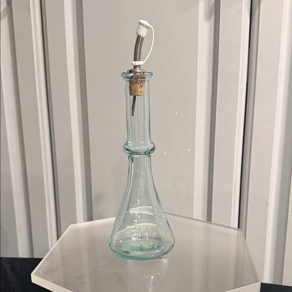Vintage Oil & Vinegar - Blue Glass Dispenser Made in Italy